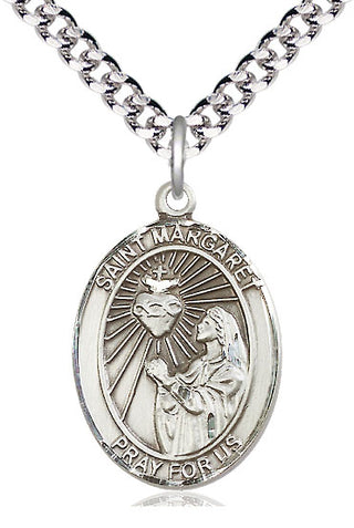Pewter Saint Margaret Mary Alacoque Medal Catholic Jewelry Engraved Catholic Saint Jewelry