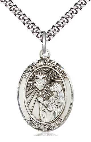 Pewter Saint Margaret Mary Alacoque Medal Catholic Jewelry Engraved Catholic Saint Jewelry
