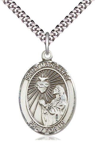 Sterling Silver Saint Margaret Mary Alacoque Medal Catholic Jewelry Engraved Catholic Saint Jewelry