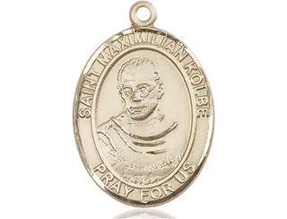 14kt Gold Filled Saint Maximilian Kolbe Medal Engraved Catholic Saint Jewelry