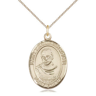 14kt Gold Filled Saint Maximilian Kolbe Medal Catholic Jewelry Engraved Catholic Saint Jewelry