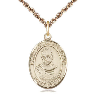 14kt Gold Filled Saint Maximilian Kolbe Medal Catholic Jewelry Engraved Catholic Saint Jewelry