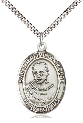 Pewter Saint Maximilian Kolbe Medal Catholic Jewelry Engraved Catholic Saint Jewelry