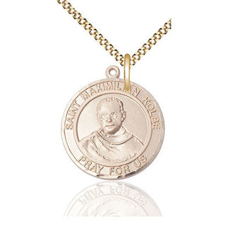 14kt Gold Filled Saint Maximilian Kolbe Medal Catholic Jewelry Engraved Catholic Saint Jewelry