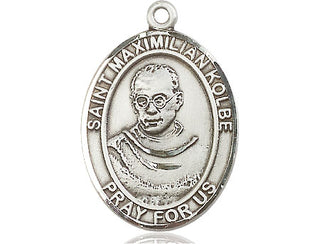 Sterling Silver Saint Maximilian Kolbe Medal Catholic Jewelry Engraved Catholic Saint Jewelry
