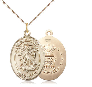 14kt Gold Filled Saint Michael Air Force Medal Catholic Jewelry