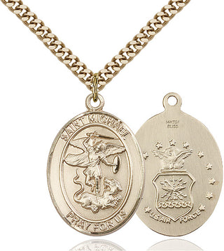 14kt Gold Filled Saint Michael Air Force Medal Catholic Jewelry