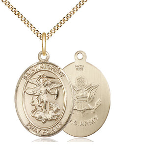 14kt Gold Filled Saint Michael Army Medal Catholic Jewelry