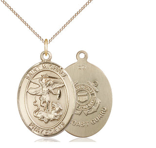 14kt Gold Filled Saint Michael Coast Guard Medal Catholic Jewelry