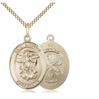 14kt Gold Filled Saint Michael National Guard Medal Catholic Jewelry