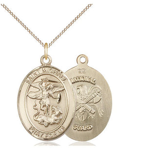 14kt Gold Filled Saint Michael National Guard Medal Catholic Jewelry