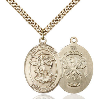 14kt Gold Filled Saint Michael National Guard Medal Catholic Jewelry