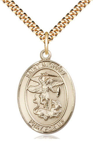 14kt Gold Filled Saint Michael the Archangel Medal Catholic Jewelry Engraved Catholic Saint Jewelry