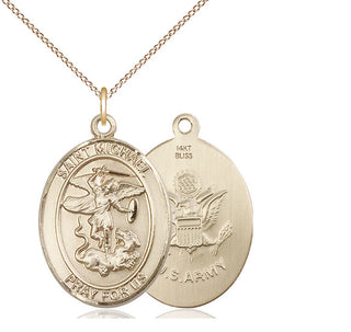 14kt Gold Saint Michael Army Medal