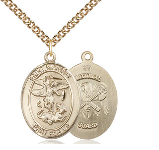 14kt Gold Saint Michael National Guard Medal