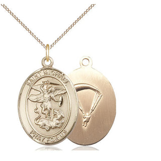 14kt Gold Saint Michael Paratrooper Medal