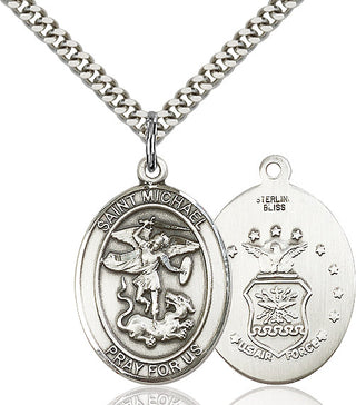 Pewter Saint Michael Air Force Medal Catholic Jewelry