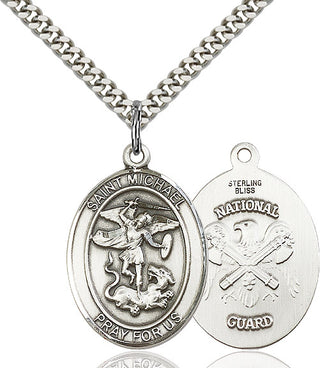 Pewter Saint Michael National Guard Medal Catholic Jewelry