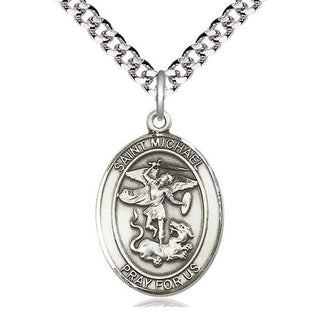 Pewter Saint Michael the Archangel Medal Catholic Jewelry Engraved Catholic Saint Jewelry