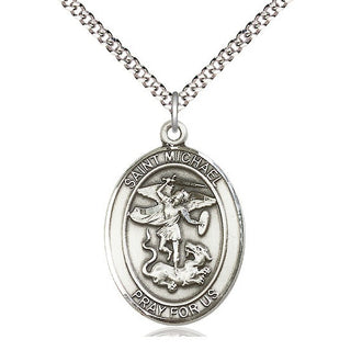 Pewter Saint Michael the Archangel Medal Catholic Jewelry Engraved Catholic Saint Jewelry
