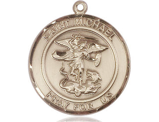 14kt Gold Saint Michael the Archangel Medal | Engravable