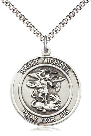 Pewter Saint Michael the Archangel Medal Catholic Jewelry Engraved Catholic Saint Jewelry