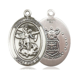 Sterling Silver Saint Michael Air Force Medal Catholic Jewelry
