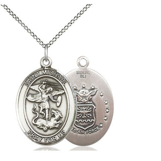 Sterling Silver Saint Michael Air Force Medal Catholic Jewelry