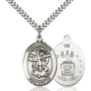Sterling Silver Saint Michael Air Force Medal Catholic Jewelry