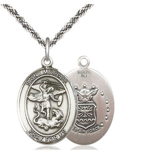 Sterling Silver Saint Michael Air Force Medal Catholic Jewelry