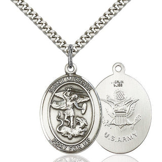 Sterling Silver Saint Michael Army Medal Catholic Jewelry