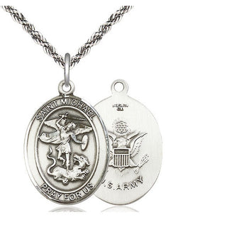 Sterling Silver Saint Michael Army Medal Catholic Jewelry