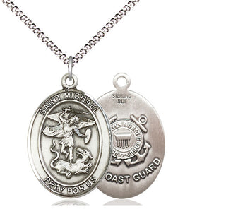 Sterling Silver Saint Michael Coast Guard Medal Catholic Jewelry