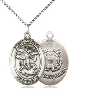 Sterling Silver Saint Michael Coast Guard Medal Catholic Jewelry