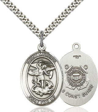 Sterling Silver Saint Michael Coast Guard Medal Catholic Jewelry