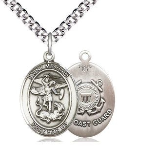 Sterling Silver Saint Michael Coast Guard Medal Catholic Jewelry