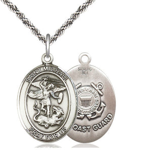 Sterling Silver Saint Michael Coast Guard Medal Catholic Jewelry