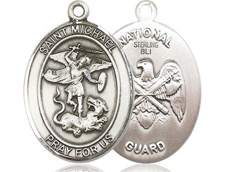 Sterling Silver Saint Michael National Guard Medal Catholic Jewelry