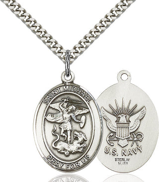Sterling Silver Saint Michael Navy Medal Catholic Jewelry