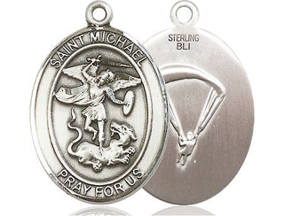 Sterling Silver Saint Michael Paratrooper Medal Catholic Jewelry