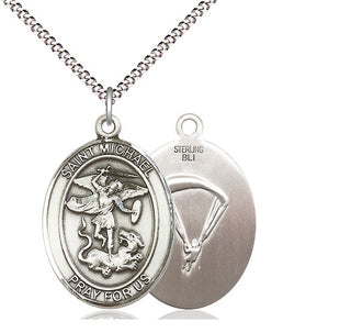 Sterling Silver Saint Michael Paratrooper Medal Catholic Jewelry