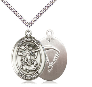 Sterling Silver Saint Michael Paratrooper Medal Catholic Jewelry