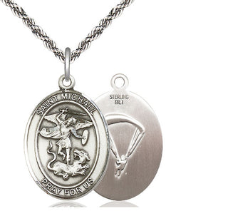 Sterling Silver Saint Michael Paratrooper Medal Catholic Jewelry