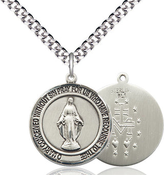 Pewter Miraculous Medal Catholic Jewelry