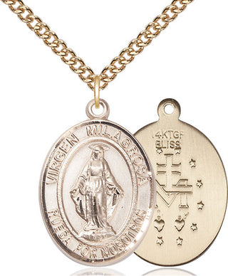 14kt Gold Filled Virgen Milagrosa Medal Catholic Jewelry