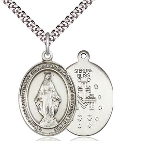 Pewter Miraculous Medal Catholic Jewelry