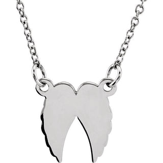 14K White Tiny Posh Angel Wings 16-18" Necklace