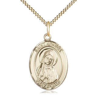 14kt Gold Filled Saint Monica Medal Catholic Jewelry Engraved Catholic Saint Jewelry