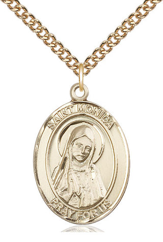 14kt Gold Filled Saint Monica Medal Catholic Jewelry Engraved Catholic Saint Jewelry