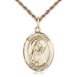 14kt Gold Filled Saint Monica Medal Catholic Jewelry Engraved Catholic Saint Jewelry